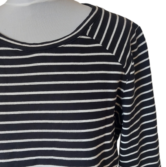 Joules Daylia Black Striped Dress UK Size 18 White Stripes Heavy Cotton Pockets - Picture 5 of 11